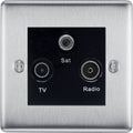 BG Nexus Metal Brushed Steel TV/FM/SAT Socket NBS67B