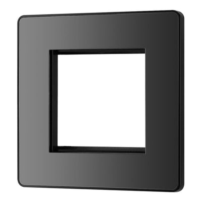 BG Evolve Black Chrome Double Secondary Telephone Socket, Screw Terminal - Black Insert