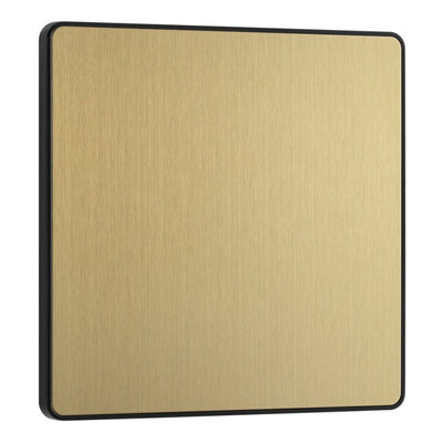 BG Evolve Satin Brass Single Blank Plate PCDSB94B with 35mm Steel Back Box
