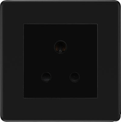 BG Flatplate Screwless Matt Black 5A Unswitched Socket FFB29MB by British General (BG-FFB29MB)