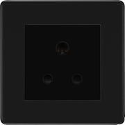 BG Flatplate Screwless Matt Black 5A Unswitched Socket FFB29MB by British General (BG-FFB29MB)