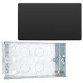 BG Evolve Black Chrome 2 Gang Double Blank Plate PCDBC95B with 25mm Steel Back Box