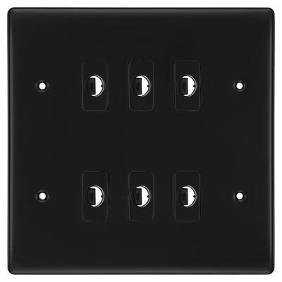 BG Nexus Metal Black Nickel 6 Gang Flex Outlet Socket