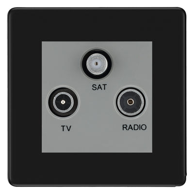 BG Nexus Screwless Matt Black TV/FM/SAT Socket FFB67G by BG Nexus (BG-FFB67G)