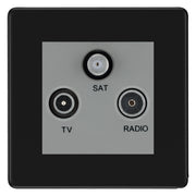 BG Nexus Screwless Matt Black TV/FM/SAT Socket FFB67G by BG Nexus (BG-FFB67G)