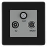 BG Nexus Screwless Matt Black TV/FM/SAT Socket FFB67G by BG Nexus (BG-FFB67G)