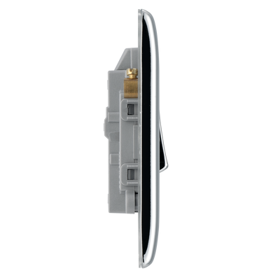 BG NPC31 Nexus Metal Polished Chrome 1 Gang 20A 2 Pole Neon Switch