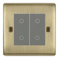 BG Nexus Antique Brass Double Secondary Touch Dimmer Switch - Grey Insert