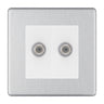 BG Screwless Brushed Steel Double Satellite Socket FBS642W by British General (BG-FBS642W)