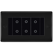BG Nexus Matt Black Triple Master Touch Dimmer Switch Black Inserts by British General (BG-EMTDMB+NFBEMR4)