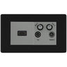 BG Screwless Matt Black 4G Faceplate with HDMI + TV/FM/SAT Module - Grey Insert by British General (BG-FFBEMR4-HDMI-TVFM2G)