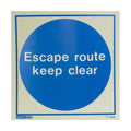 Photoluminescent Keep Clear Door Signs - Rigid Plastic 200x200mm