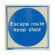 Photoluminescent Keep Clear Door Signs - Rigid Plastic 200x200mm