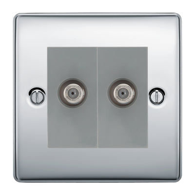 BG Nexus Metal Polished Chrome Double Satellite Socket NPC642G
