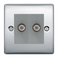 BG Nexus Metal Polished Chrome Double Satellite Socket NPC642G