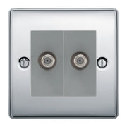 BG Nexus Metal Polished Chrome Double Satellite Socket NPC642G by British General (BG-NPC642G)