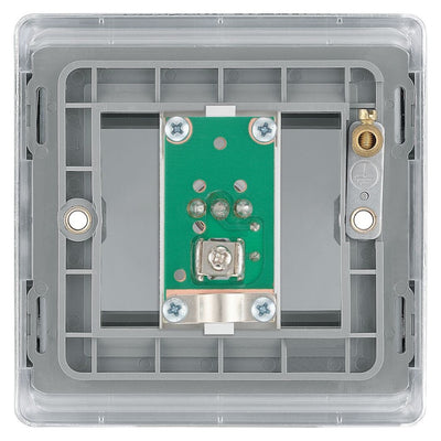 BG Nexus Polished Chrome 1 Gang Isolated Co-Axial Socket NPC62 with 35mm Steel Back Box