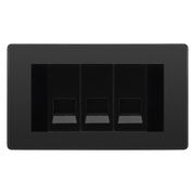 BG Evolve Black Chrome 3 Gang Secondary Telephone Socket, Screw Terminal - Black Insert by British General (BG-PCDBC3GEMBTSSB)