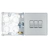 BG Screwless Polished Chrome 20A 16AX 2 Way Triple Light Switch FPC43 with 25mm Steel Back Box by British General (BG-FPC43+HGS02)