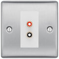 BG Nexus Brushed Steel Euro Module RCA X 2 Outlet NBSRCA2W