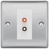 BG Nexus Brushed Steel Euro Module RCA X 2 Outlet NBSRCA2W by British General (BG-NBSRCA2W)
