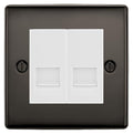 BG Nexus Black Nickel Double RJ11 Telephone Socket NBNRJ112 - White Insert
