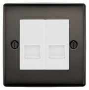 BG Nexus Black Nickel Double RJ11 Telephone Socket NBNRJ112 - White Insert by British General (BG-NBNRJ112W)