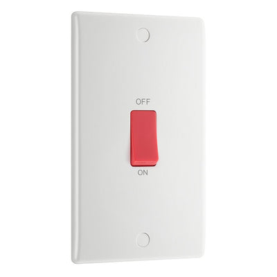 BG 873 Moulded Round Edge | White | 2 Gang 45A 2 Pole Cooker Switch