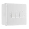 BG Nexus 3 Gang 20A 16AX Triple Wall Light Switch White & 50mm Pattress Back Box by British General (BG-843+877)