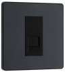 BG Evolve PCDMGBTS1B Matt Grey 1 Gang Secondary Telephone Outlet - Black Insert by British General (BG-PCDMGBTS1B-Shopify-SA_1)