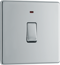 BG Electrical FPC31 Nexus Screwless Flat-Plate Single Switch Polished Chrome Neon 2 Way 20A