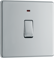 BG Electrical FPC31 Nexus Screwless Flat-Plate Single Switch Polished Chrome Neon 2 Way 20A by British General (BG-FPC31-Shopify-SA_1)