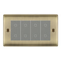 BG Nexus Antique Brass Quad Master Touch Dimmer Switch - Grey Insert