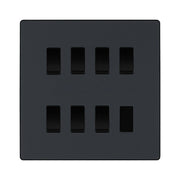 BG Evolve Matt Grey 7 Gang Custom Grid Light Switch by British General (BG-Evolve-MG-7G-CUSTOM-LIGHT-SWITCH)
