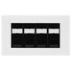 BG White Moulded 4 Gang RJ45 Cat5e Data Socket Black Inserts