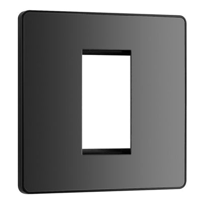 BG Evolve Black Chrome Single Secondary Telephone Socket, Screw Terminal - Black Insert