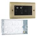BG Nexus Antique Brass Quadplex TV FM SAT (x2) NAB69 with 25mm Steel Back Box