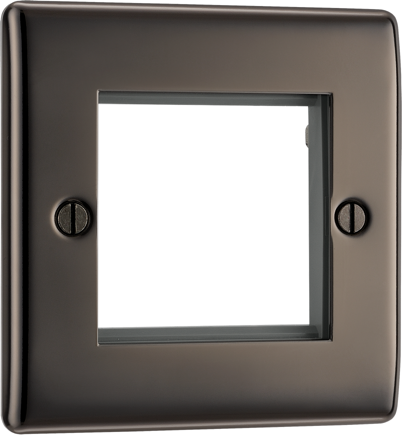 BG Electrical NBNEMS2 Euro Module Nexus Metal 2 Module Square Front Plate Black Nickel