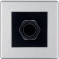 BG Screwless Brushed Steel 45A Flex Outlet Euro Module | Black Insert