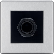 BG Screwless Brushed Steel 45A Flex Outlet Euro Module | Black Insert by British General (BG-FBSEMS2+EM45AFO)