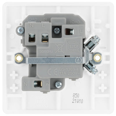 BG 850 Moulded Round Edge | White | 13A 2 Pole Switched Fused Connection Unit by British General (BG-850)