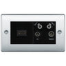 BG Nexus Polished Chrome 4G Faceplate with HDMI + TV/FM/SAT Module - Black by British General (BG-NPCEMR4-HDMI-TVFM2B)