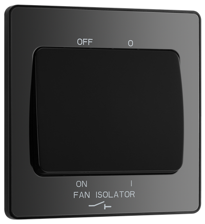 BG PCDBC15B Black Chrome Evolve 10A 3 Pole Fan Isolator - Black Insert by British General (BG-PCDBC15B)