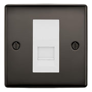 BG Nexus Black Nickel Single IDC Secondary Telephone Socket - White Insert by British General (BG-NBNBTS1W)