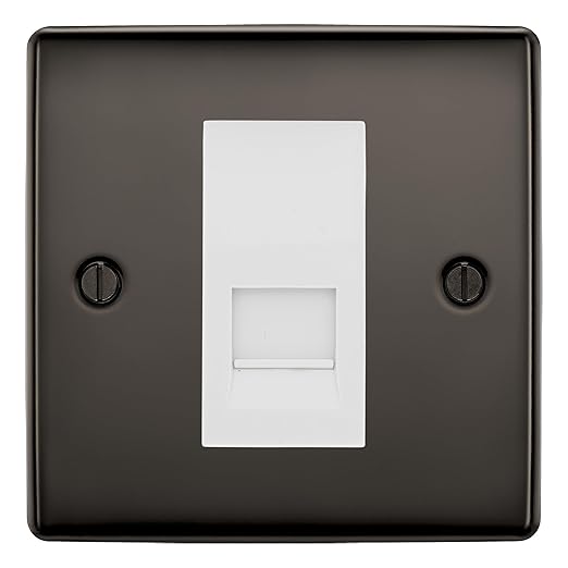 BG Nexus Black Nickel Single IDC Secondary Telephone Socket - White Insert