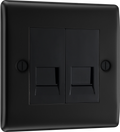 BG NFBBTM2 Nexus Metal Double Master Telephone Socket - Matt Black