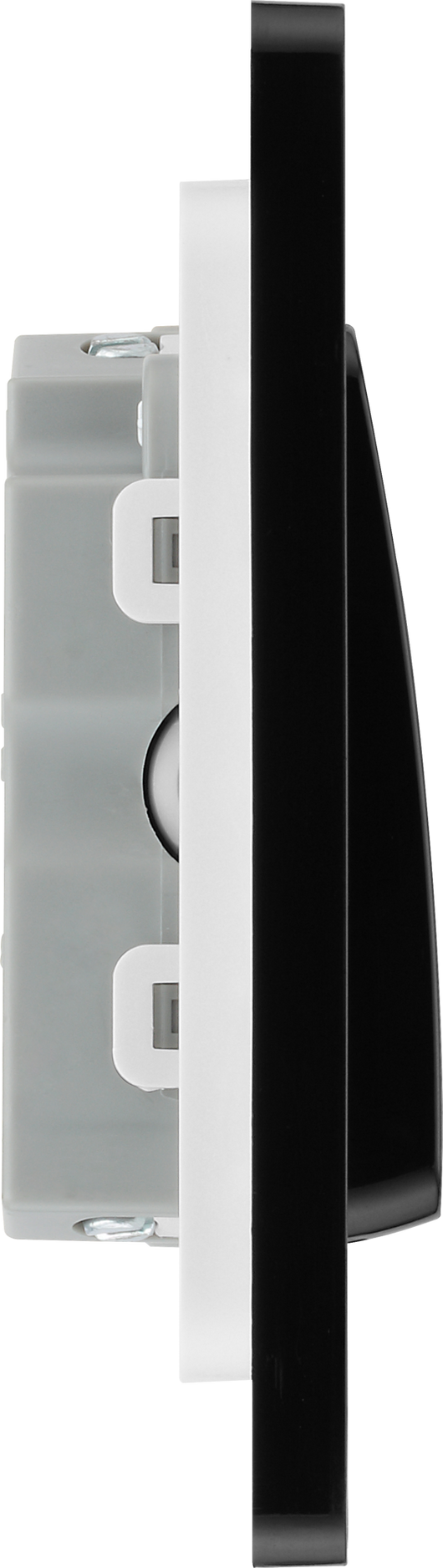 PCDMG15B Side - This Evolve Matt Grey 10A triple pole fan isolator switch from British General provides a safe and simple method of isolating mechanical fan units.