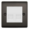BG Nexus Black Nickel Double IDC Secondary Telephone Socket - White Insert by British General (BG-NBNBTS2W)