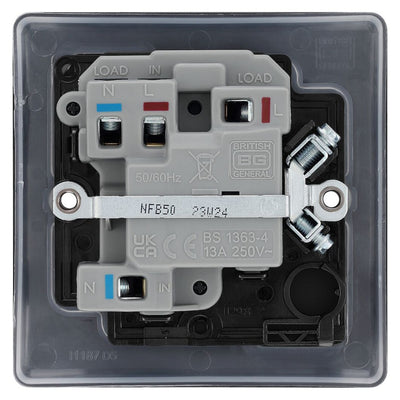 BG Nexus Matt Black 13A Switched Fused Connection Unit NFB50 with 25mm Steel Back Box