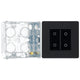 BG Evolve Matt Black Double Master Touch Dimmer Switch PCDMBTDM2B with 35mm Steel Back Box